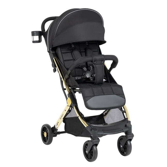 Коляска прогулочная Farfello Comfy Go Chrome Chrome Golden Black